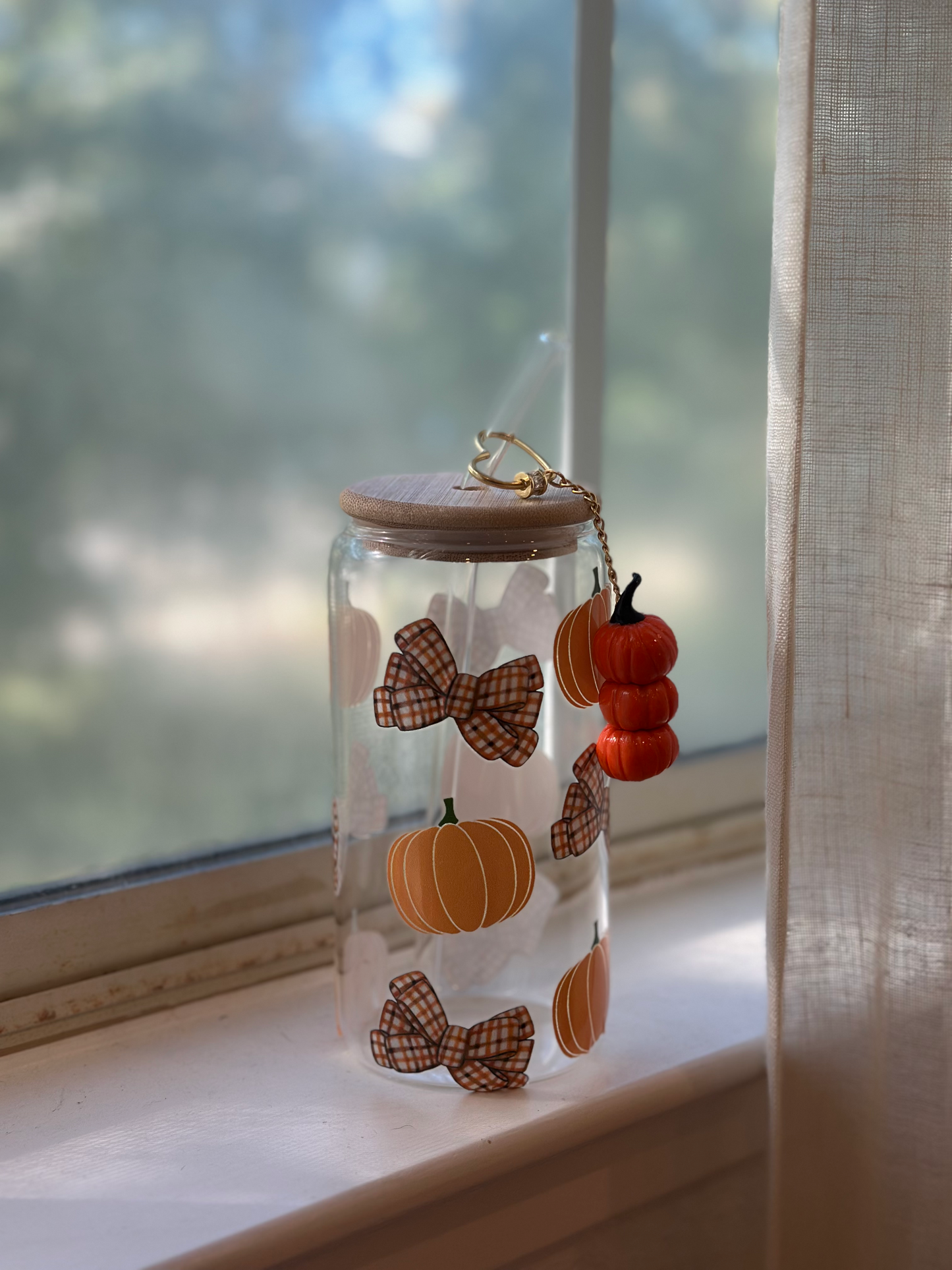 Pumpkin Stack Fall Key Ring Charm