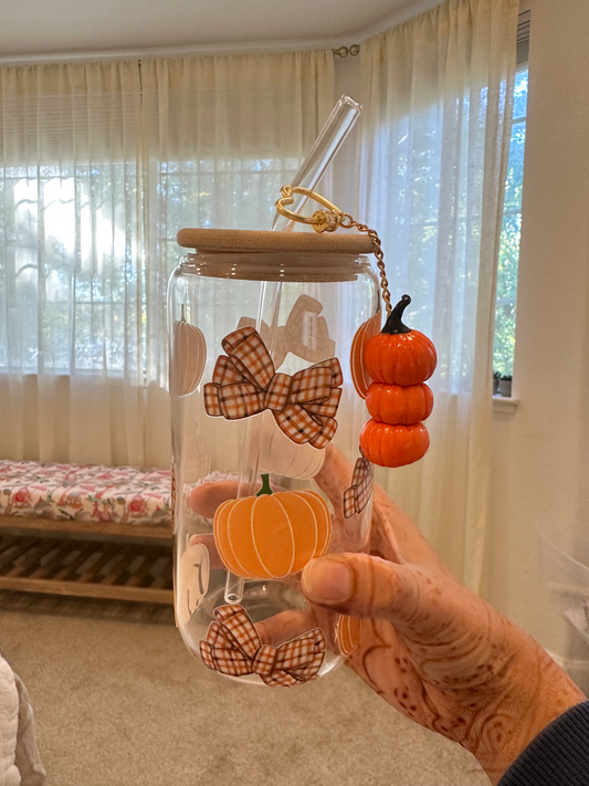 Pumpkin Stack Fall Key Ring Charm