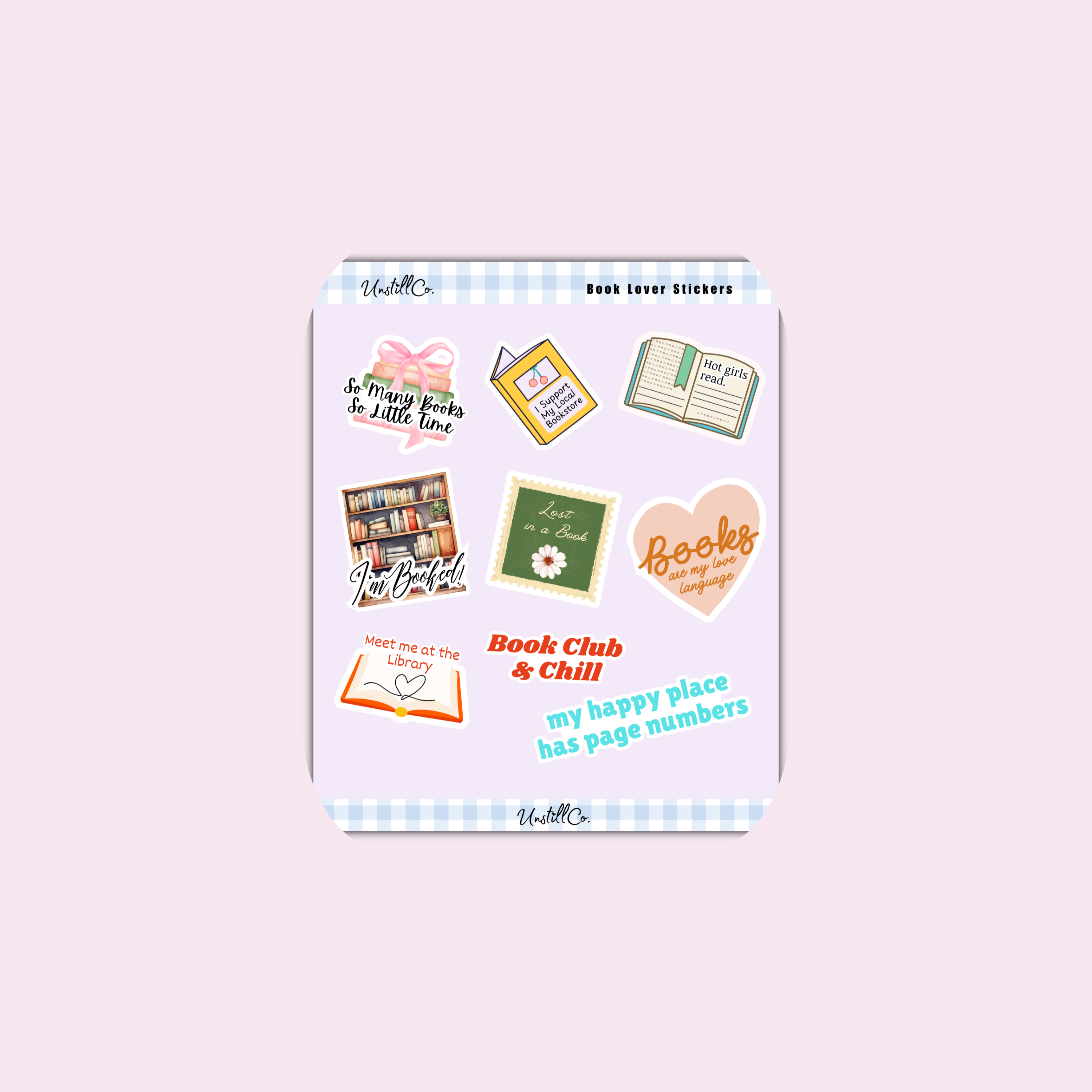 Library Note Book Sticker Book Lover Sticker Sheet | Reading & Library Stickers - Glossy – UnstillCo.