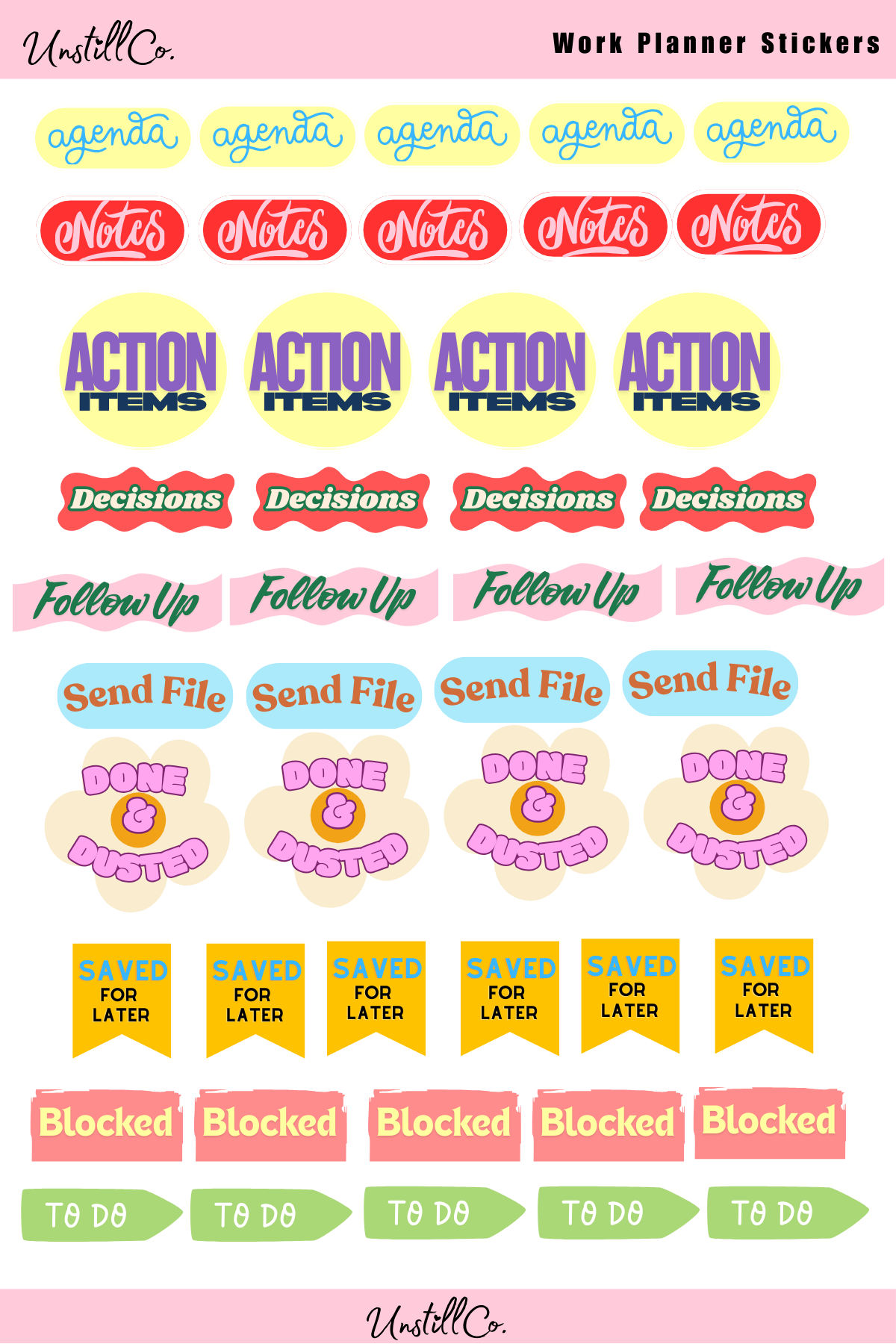 Work Planner Stickers